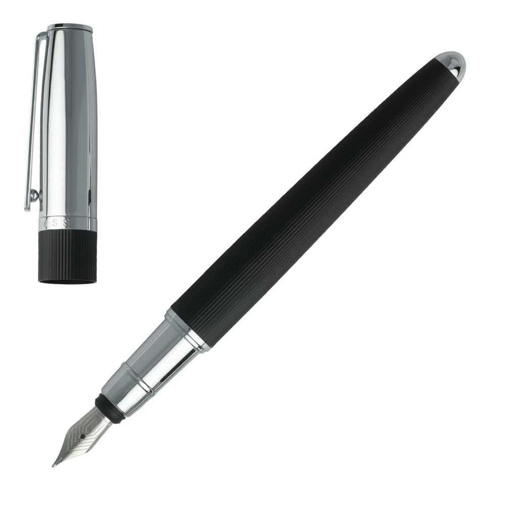  Gift for him HUGO BOSS Black Textured Fountain pen Illusion Classic 
