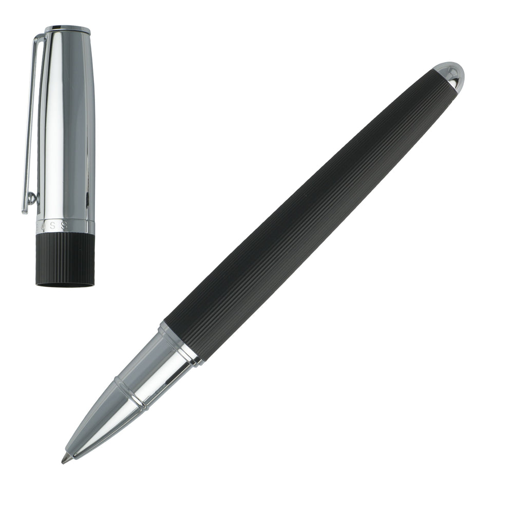  HUGO BOSS  Rollerball pen Illusion Classic with matte black pinstripes