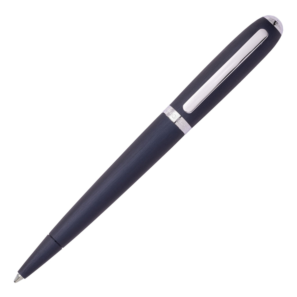  Designer corporate gifts HUGO BOSS brushed navy ballpoint pen Contour 