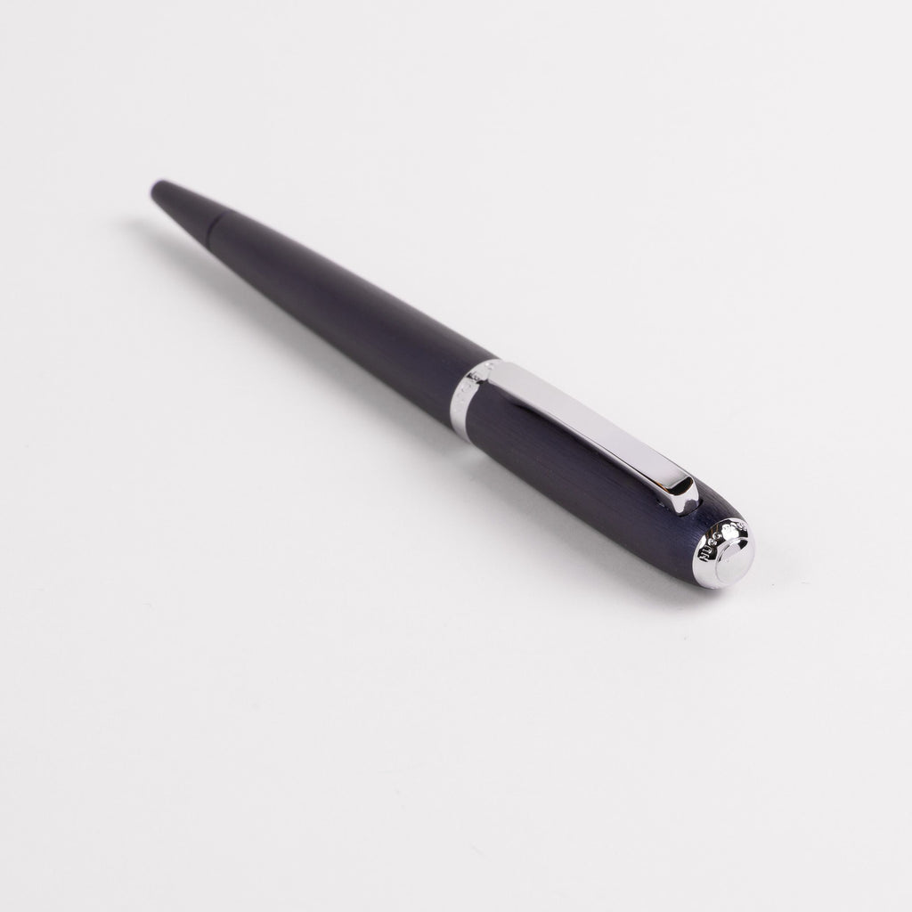  Designer corporate gifts HUGO BOSS brushed navy ballpoint pen Contour 