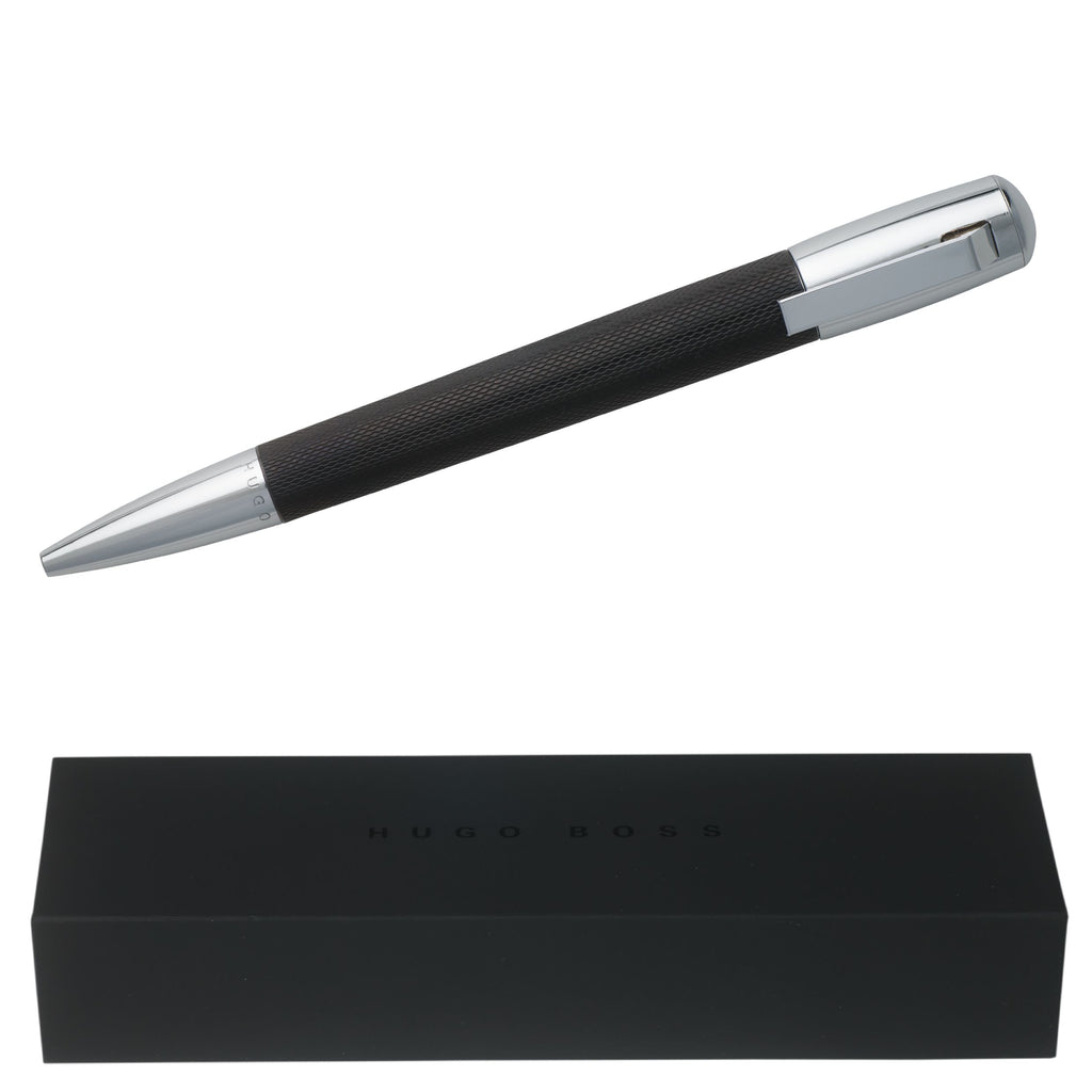  HUGO BOSS Black Textured trim Ballpoint pen Pure Black | Gift for HIM
