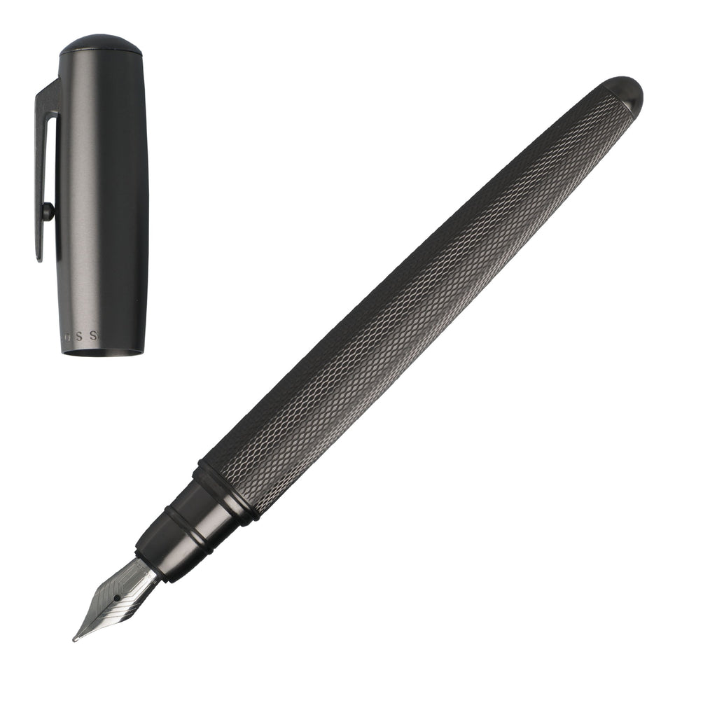  Elegant writing pens HUGO BOSS Matte Dark Chrome Fountain pen Pure 