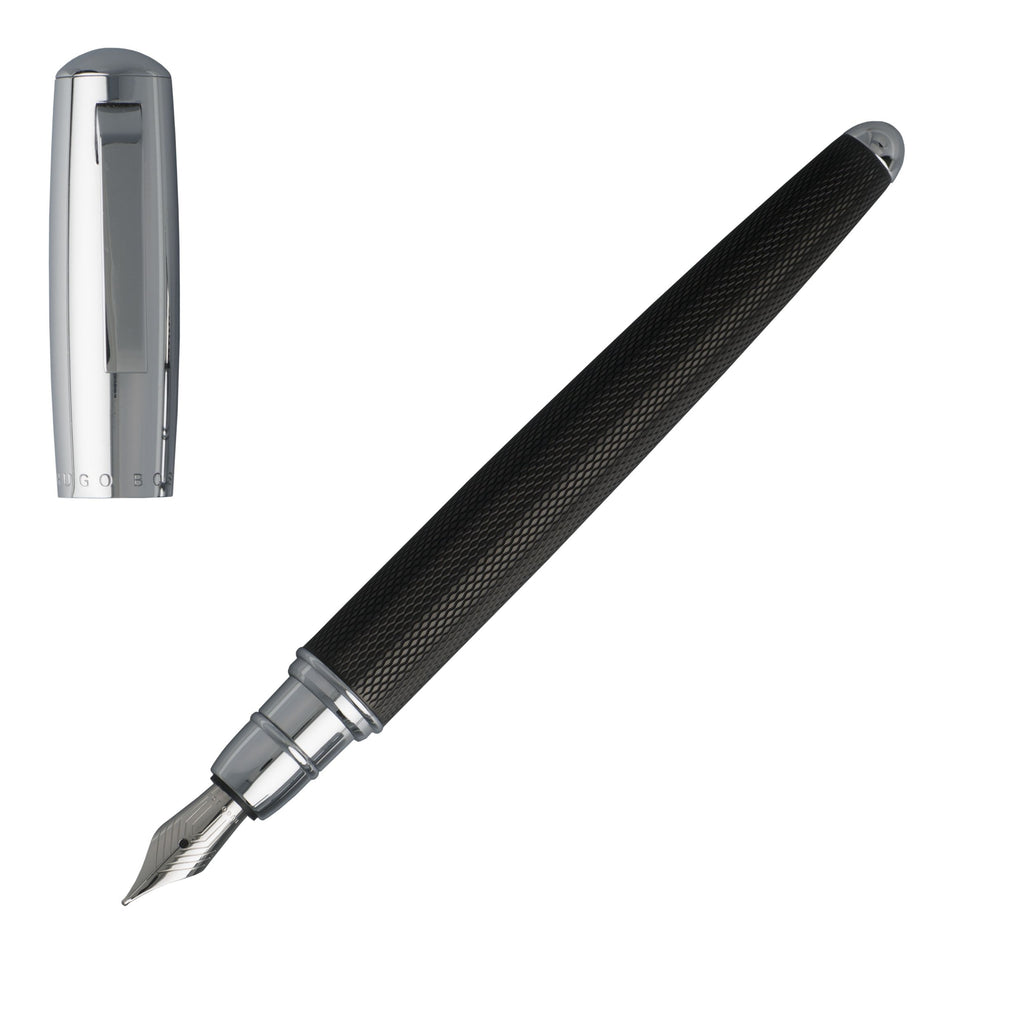  Hugo Boss Fountain pen Pure Black with engraved logo on the cap