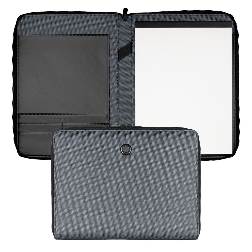  Men's Hugo Boss luxury A4 conference zipped folder Gleam 