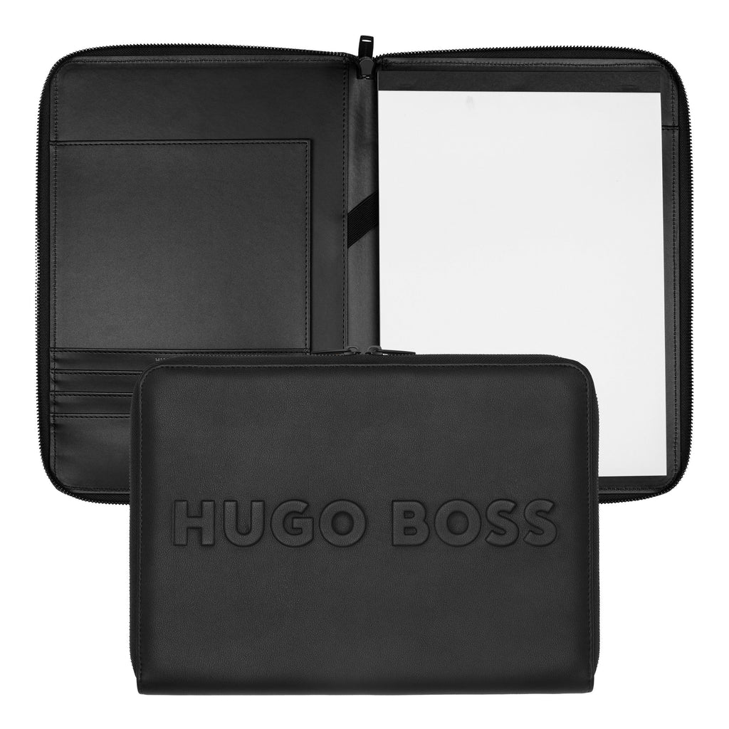  Branded gifts for HUGO BOSS black A4 Conference folder with zip Label 