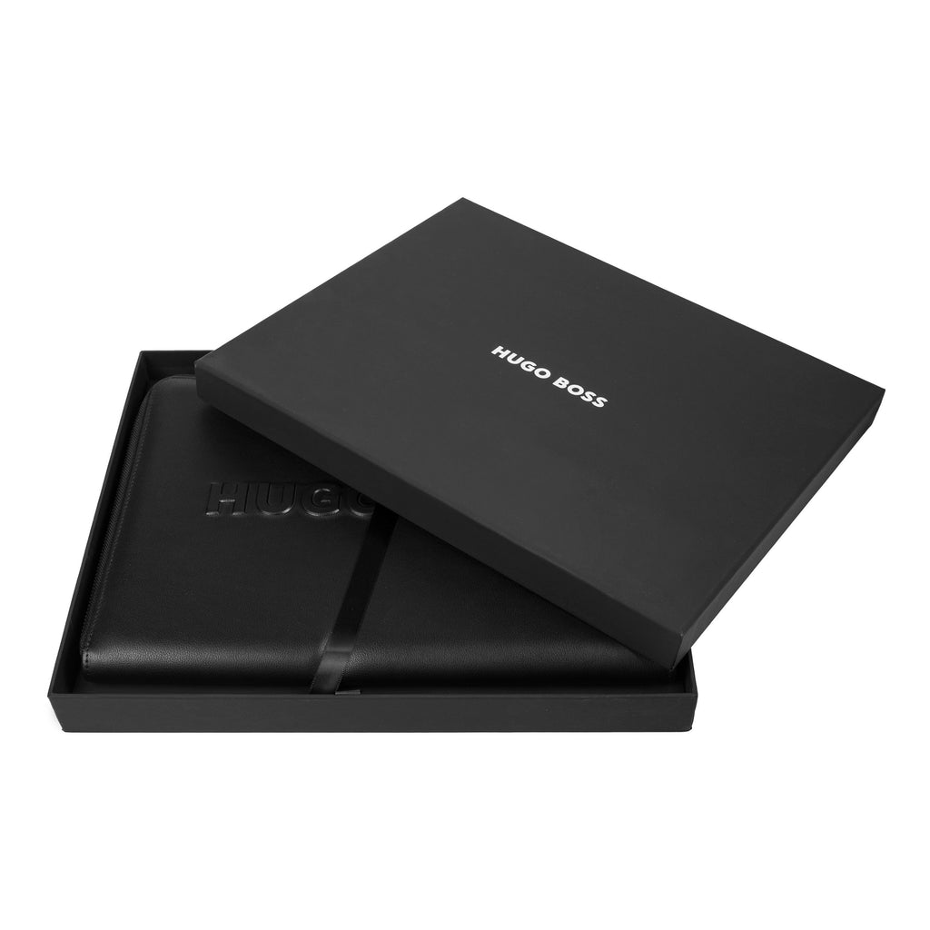  Branded gifts for HUGO BOSS black A4 Conference folder with zip Label 