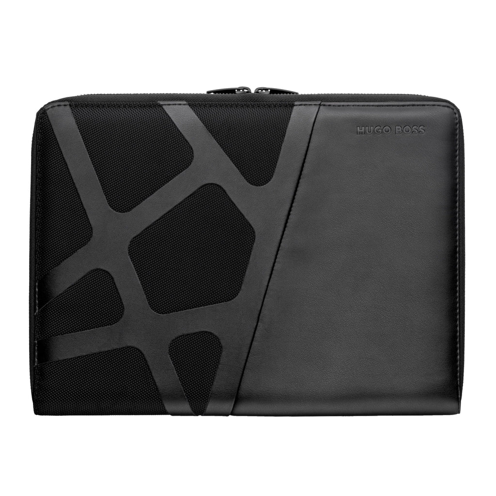 HUGO BOSS Black leather-like Conference folder zip A4 Craft 