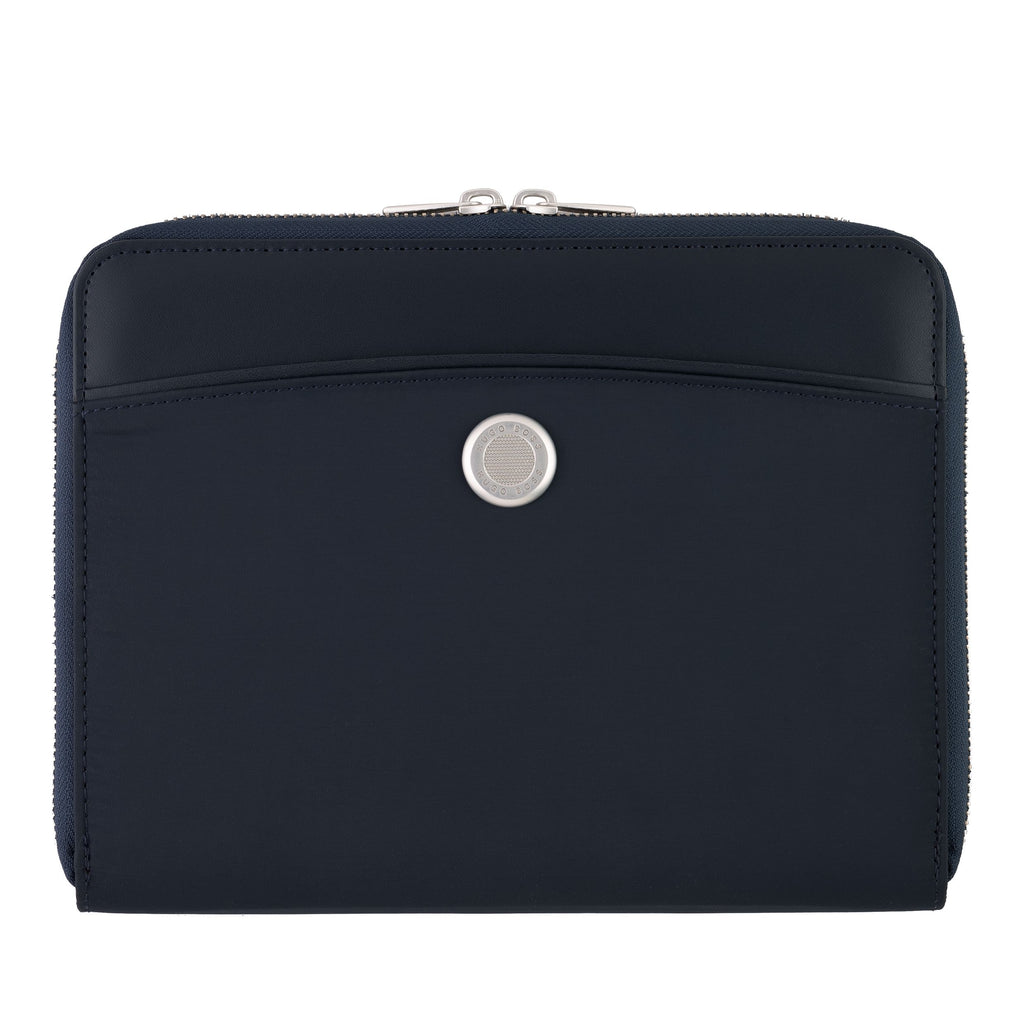  HUGO BOSS Textured A5 Zip Conference folder Contour in Navy Color 
