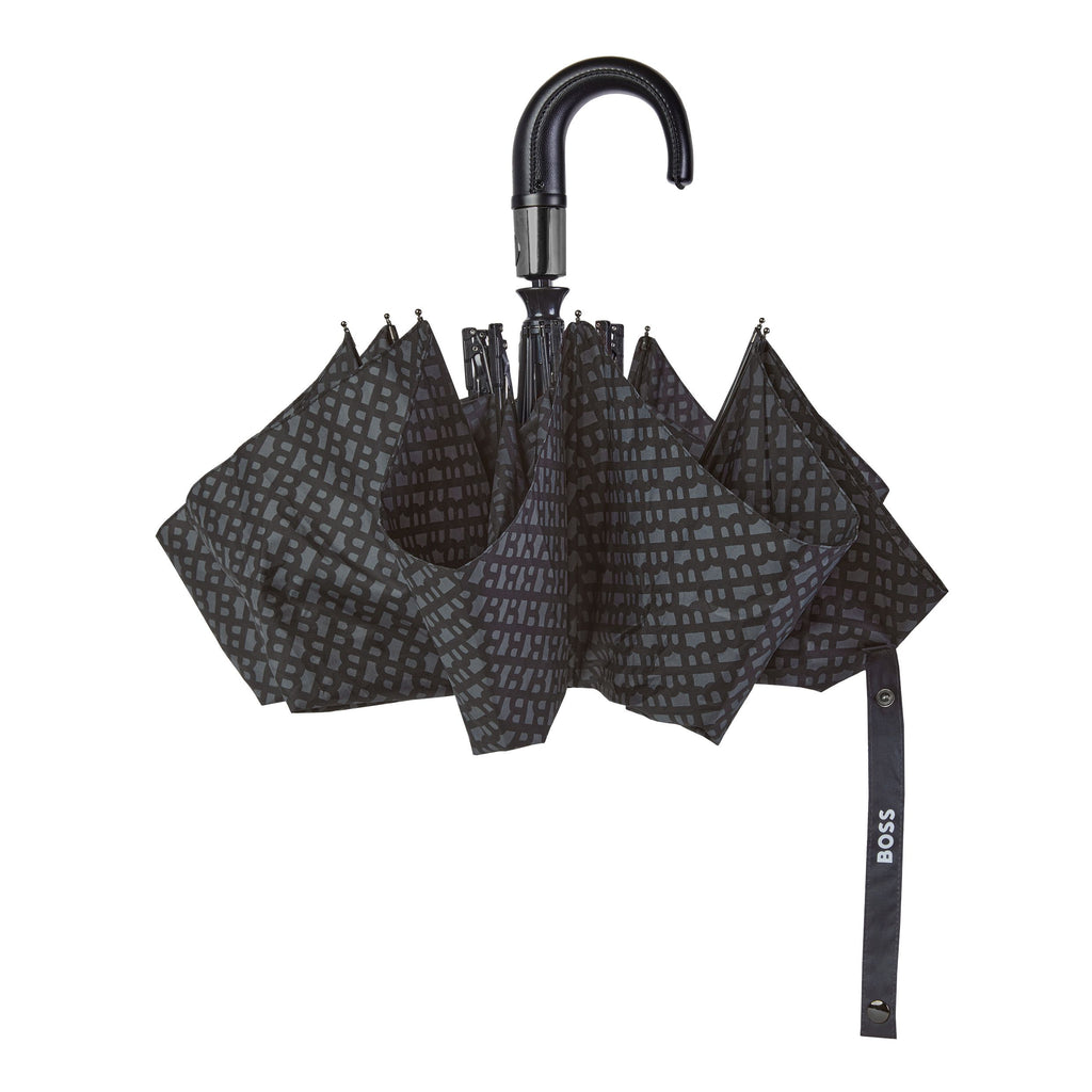  Designer umbrellas Hugo Boss dark grey pocket umbrella Monogramme 