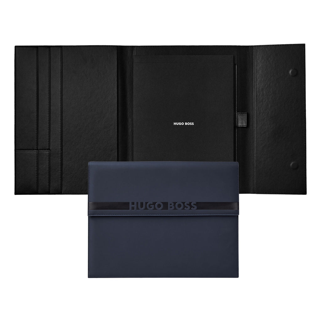  Men's designer portfolio folders Hugo Boss Matte Blue A4 Folder Cloud 