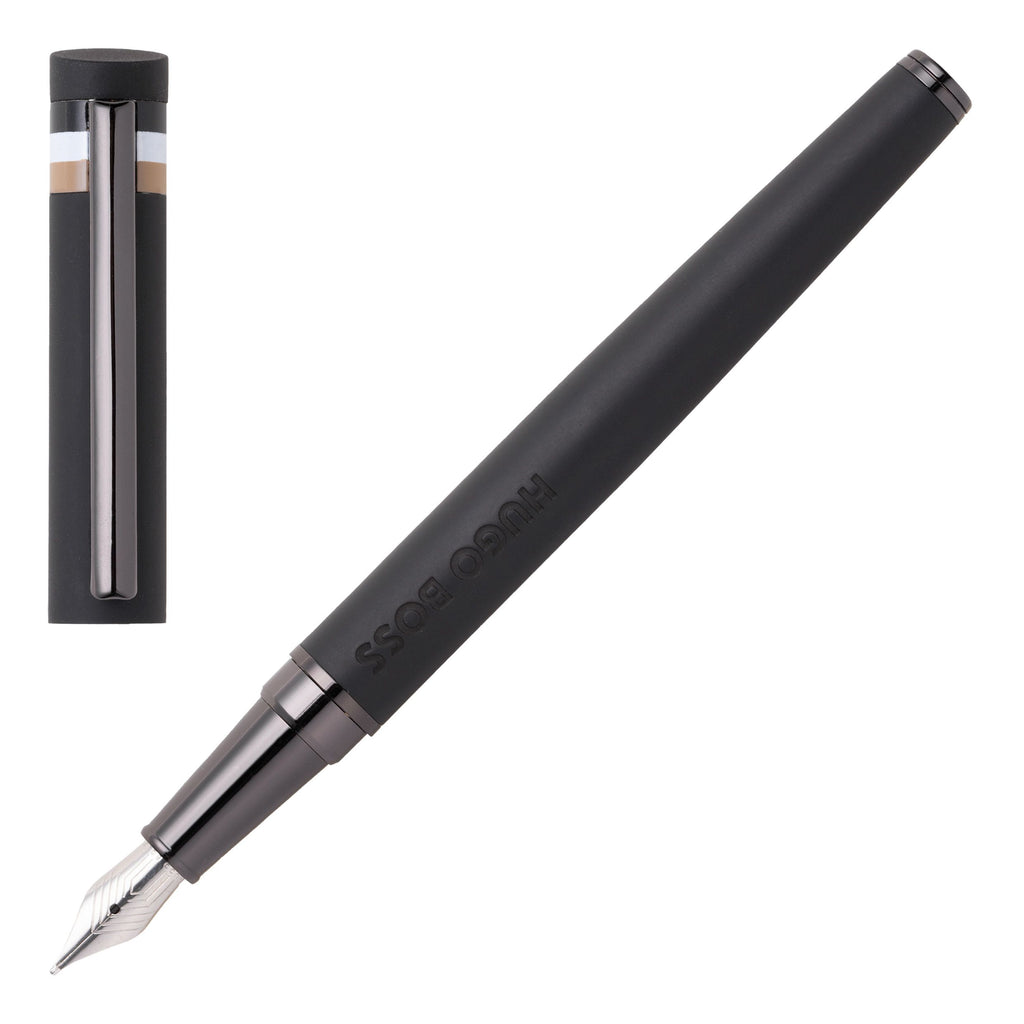 HUGO BOSS Black Fountain pen Loop Black Iconic with soft touch surface