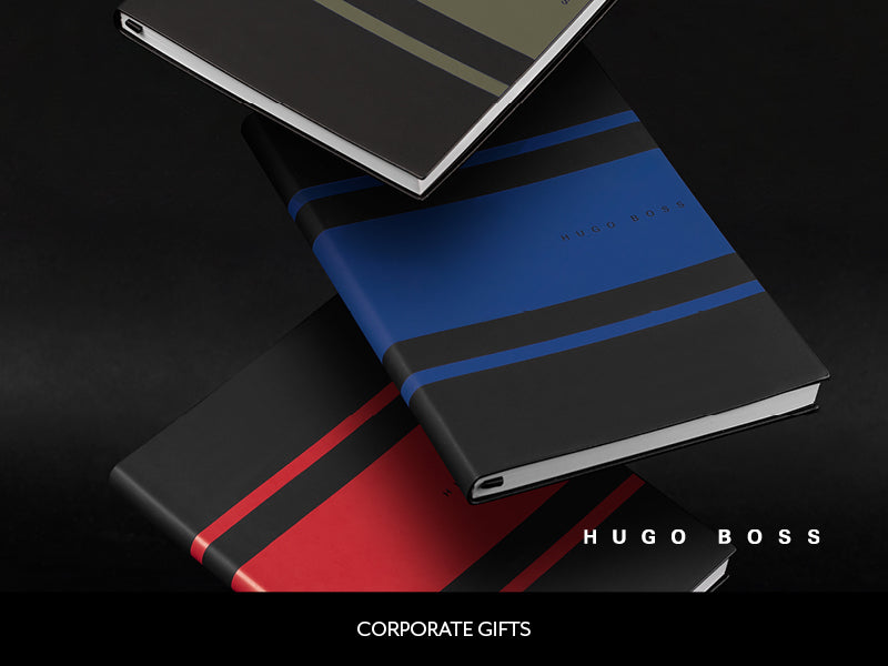 Gift for her HUGO BOSS Yellow A5 Notebook in rubberized cover 