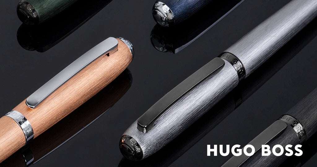   Gift ideas for men Hugo Boss brushed champagne ballpoint pen Contour