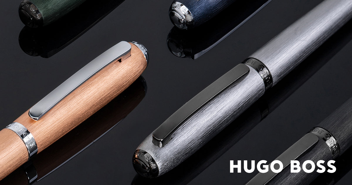 Men's aluminum pens HUGO BOSS Brushed Green Ballpoint pen Contour ...