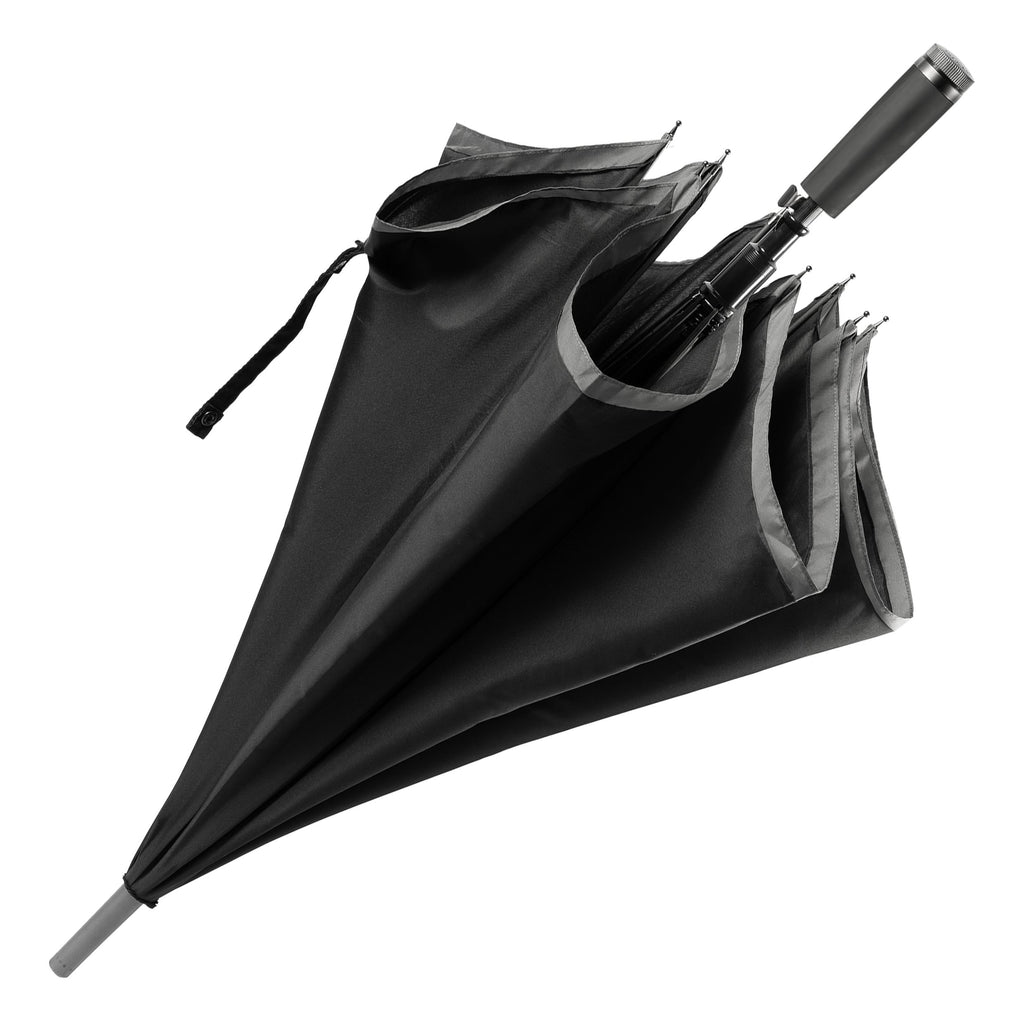  HUGO BOSS umbrella Gear black with rubberized handle