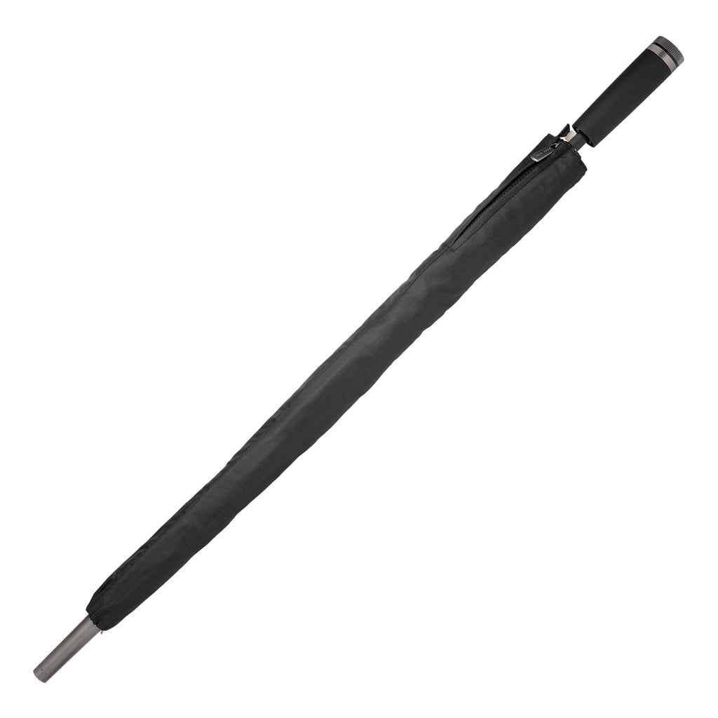  HUGO BOSS umbrella Gear black with rubberized handle