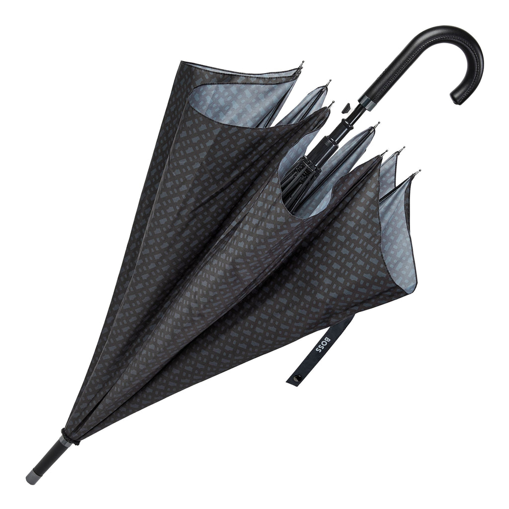 Men's elegant umbrella Hugo Boss trendy dark grey umbrella Monogramme 