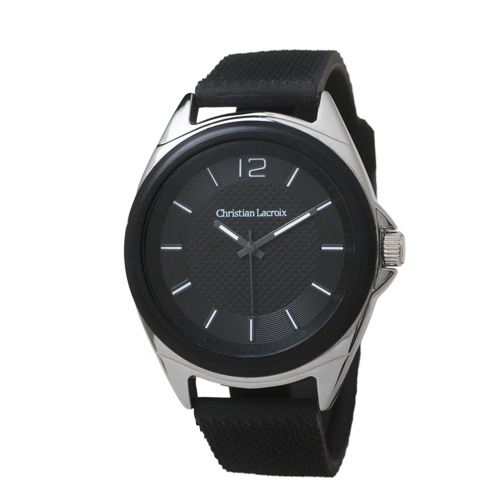 Corporate gifts Christian Lacroix Watches in Black Rubber band Rhombe 