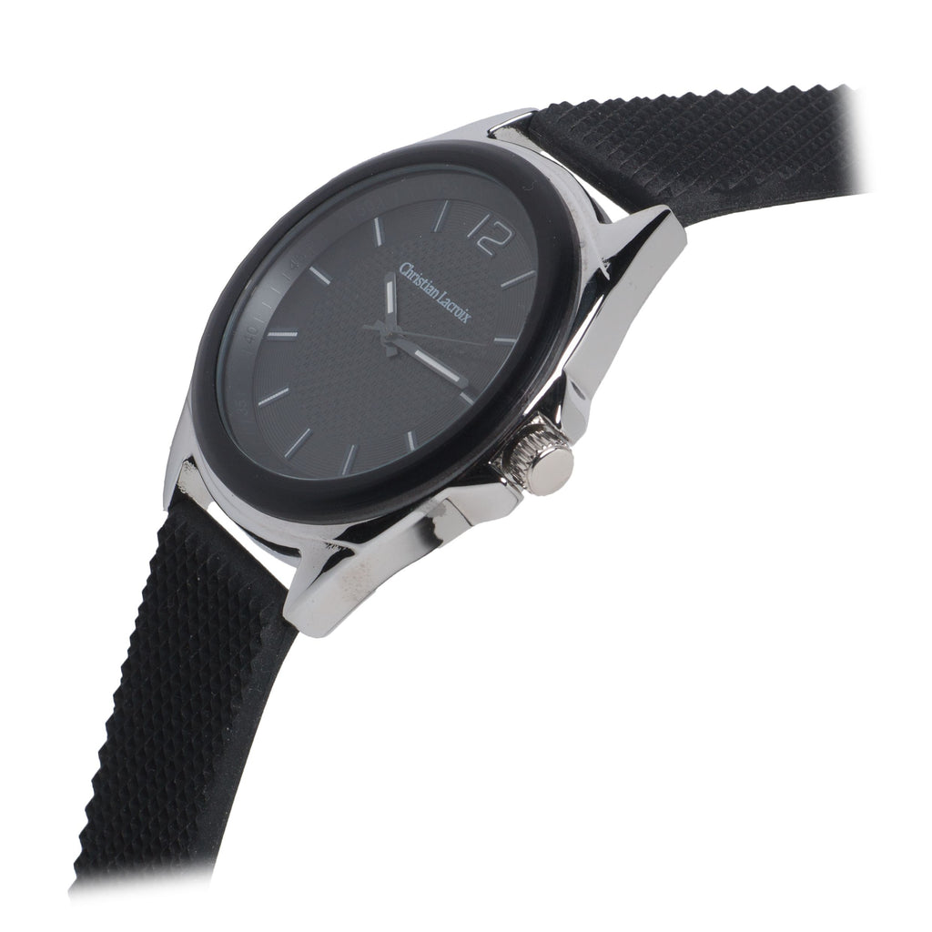 Corporate gifts Christian Lacroix Watches in Black Rubber band Rhombe 