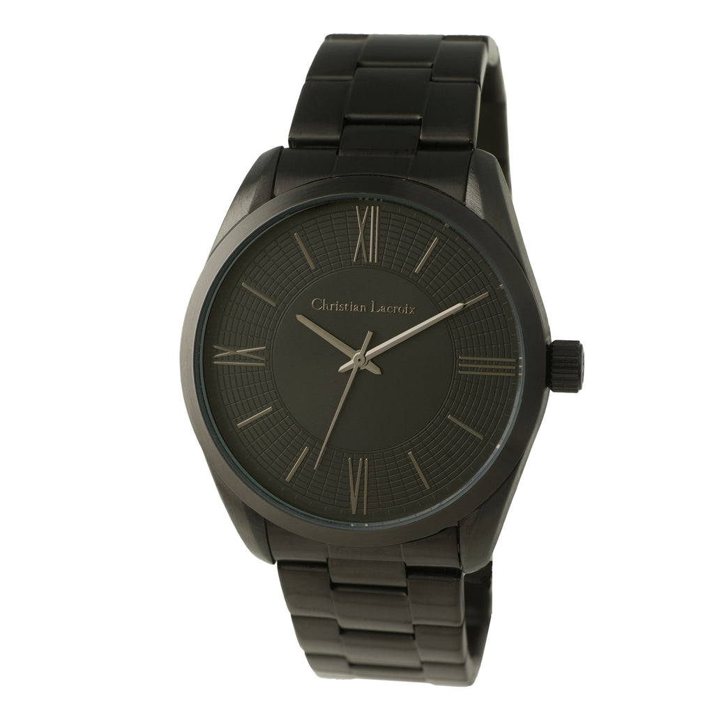  Mens luxury watches Christian Lacroix watch Textum in black metal band