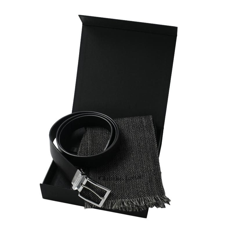  Men's leather belt set Christian Lacroix Black Belt & scarves 