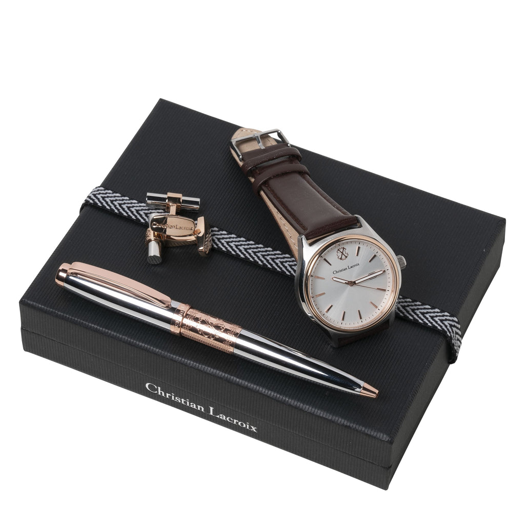  Ballpoint pen, Watch & Cufflinks from Christian Lacroix gift set 