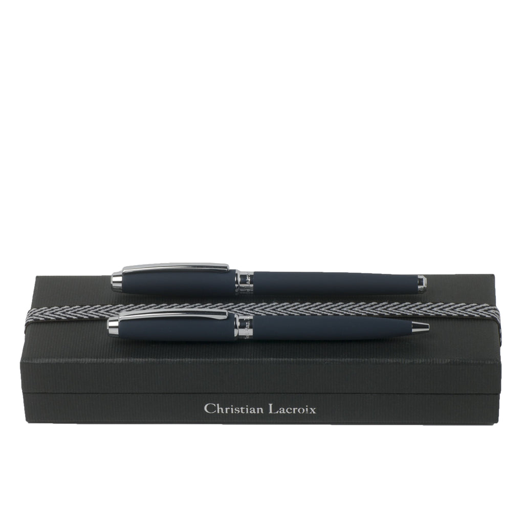  Luxury pen gift set Christian Lacroix blue ballpoint & rollerball pen