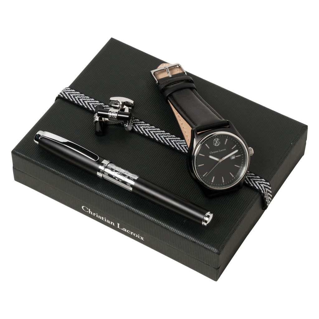  Christian Lacroix Gift Set for HIM | Rollerball Pen, Watch & Cufflinks