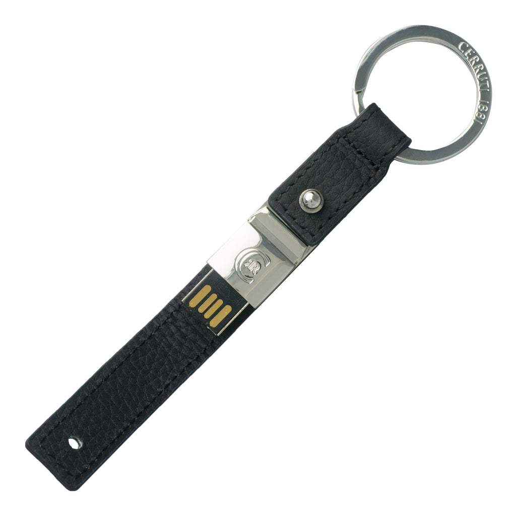  Men's designer key holder CERRUTI 1881 Black USB stick Hamilton 16Gb