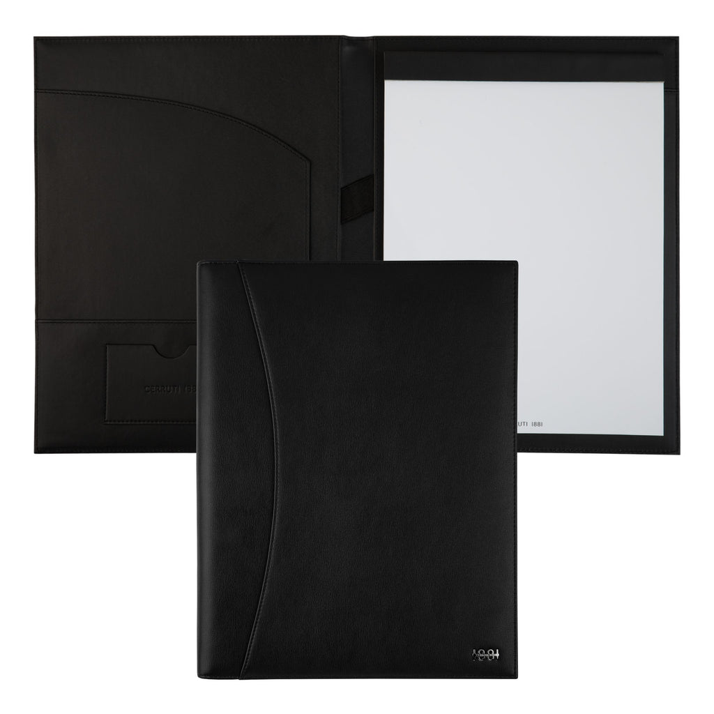  Designer meeting fodders Cerruti 1881 Elegant Black A4 Folder Irving 
