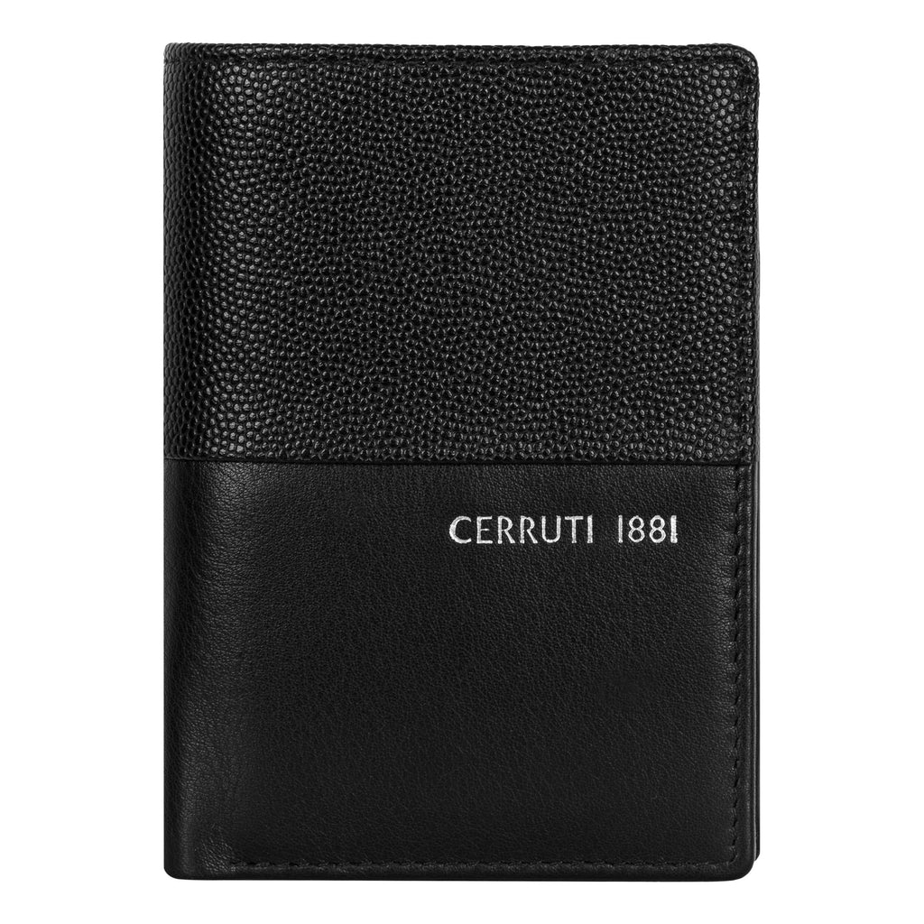   Men's flap wallet Cerruti 1881 Black leather card holder Oxford 