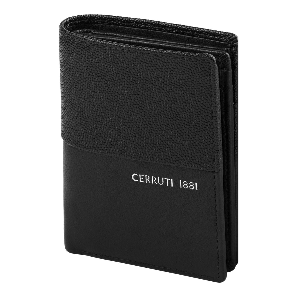  Men's flap wallet Cerruti 1881 Black leather card holder Oxford 