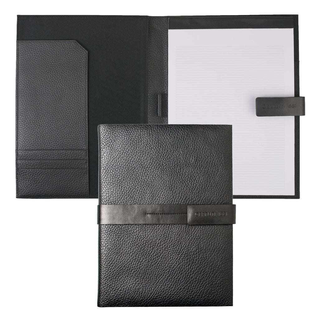  Business gift ideas CERRUTI 1881 Black A4 Folder Escape with gift box