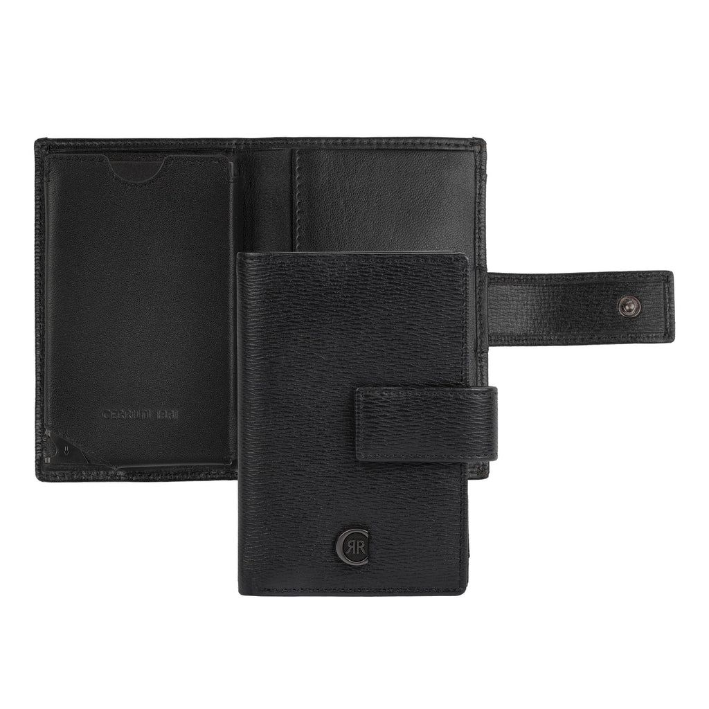 RFID protected wallets CERRUTI 1881 Black leather Card holder Bond 