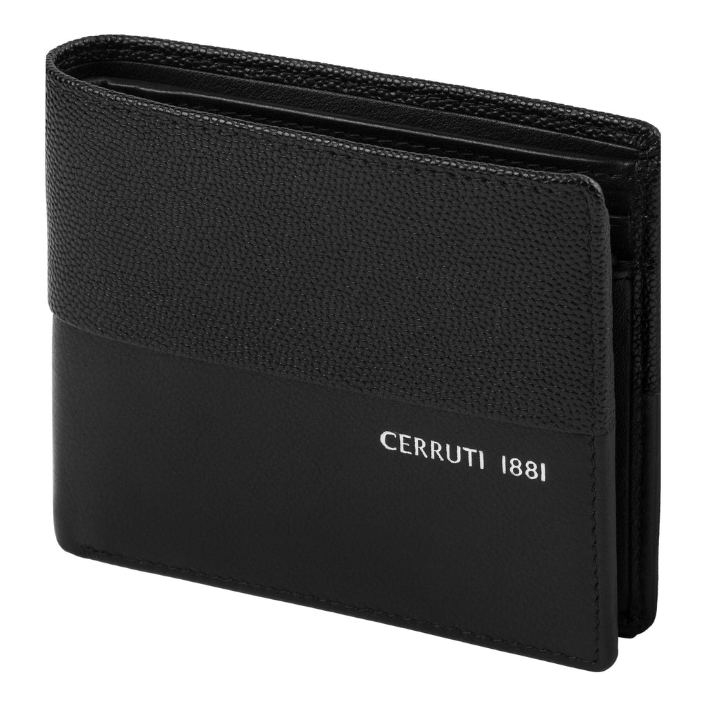   Designer bifold wallets for men CERRUTI 1881 black money wallet Oxford