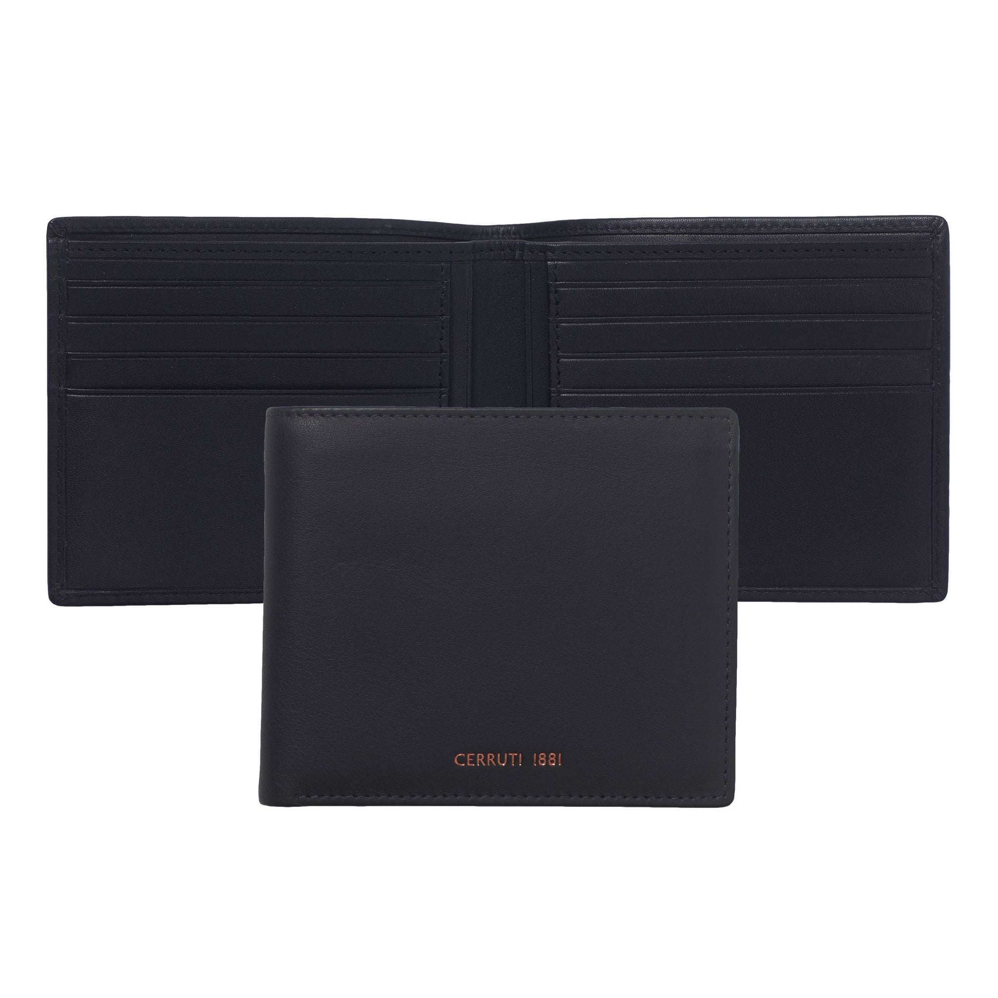 Luxury wallets for men CERRUTI 1881 Navy leather card wallet ZOOM