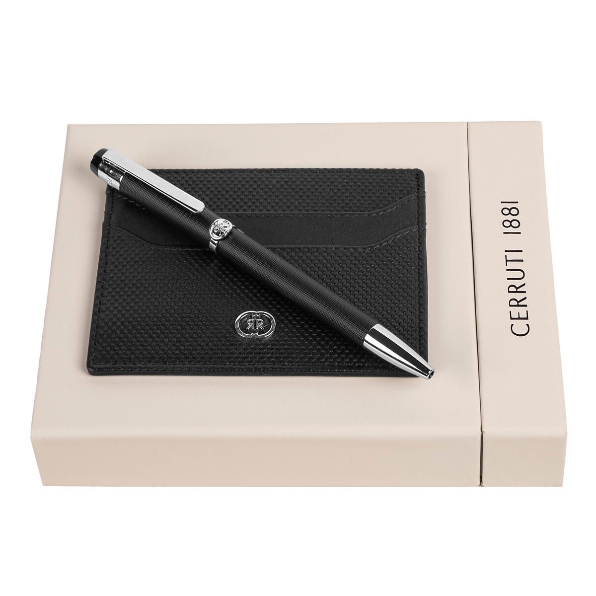 Men's gift sets Cerruti 1881 Black Ballpoint pen & Card holder REGENT ...