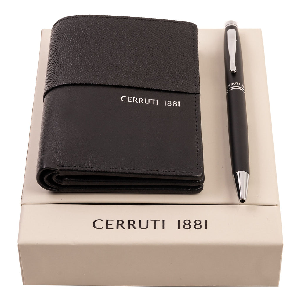  Cerruti 1881 Gift Set Oxford Black | Ballpoint Pen & Card Holder