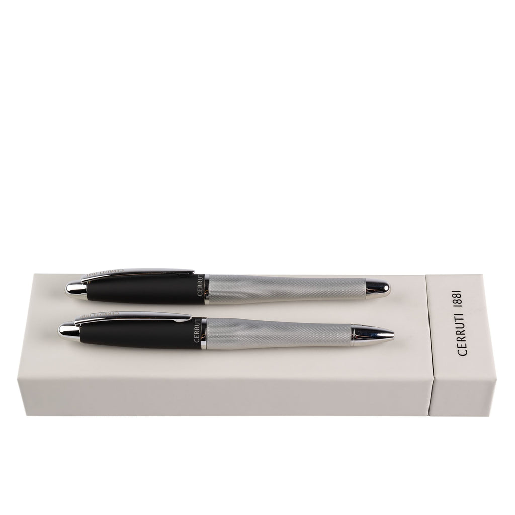  Men's pen sets CERRUTI 1881 Chrome ballpoint pen & fountain pen Oat