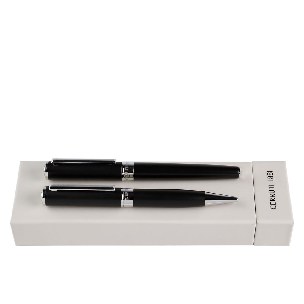  Best pen set Cerruti 1881 black Ballpoint pen & Fountain pen Motley