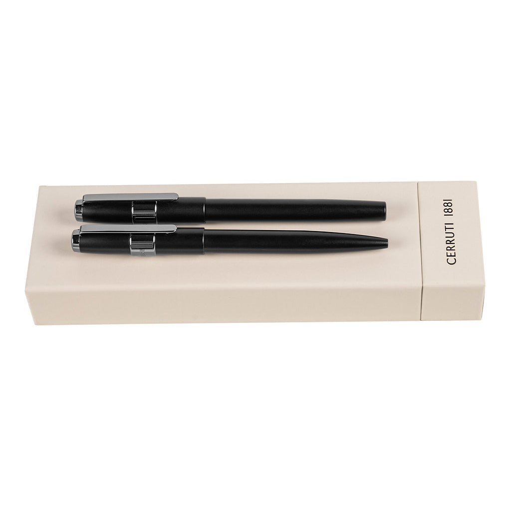  Luxury pen set Cerruti 1881 Black Ballpoint pen & Fountain pen BLOCK