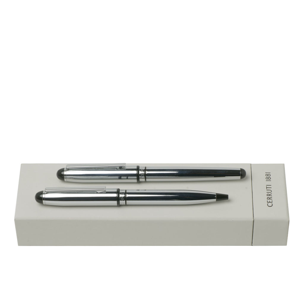  Luxury pen gift sets Leap Cerruti 1881 chrome Ballpoint & Fountain pen