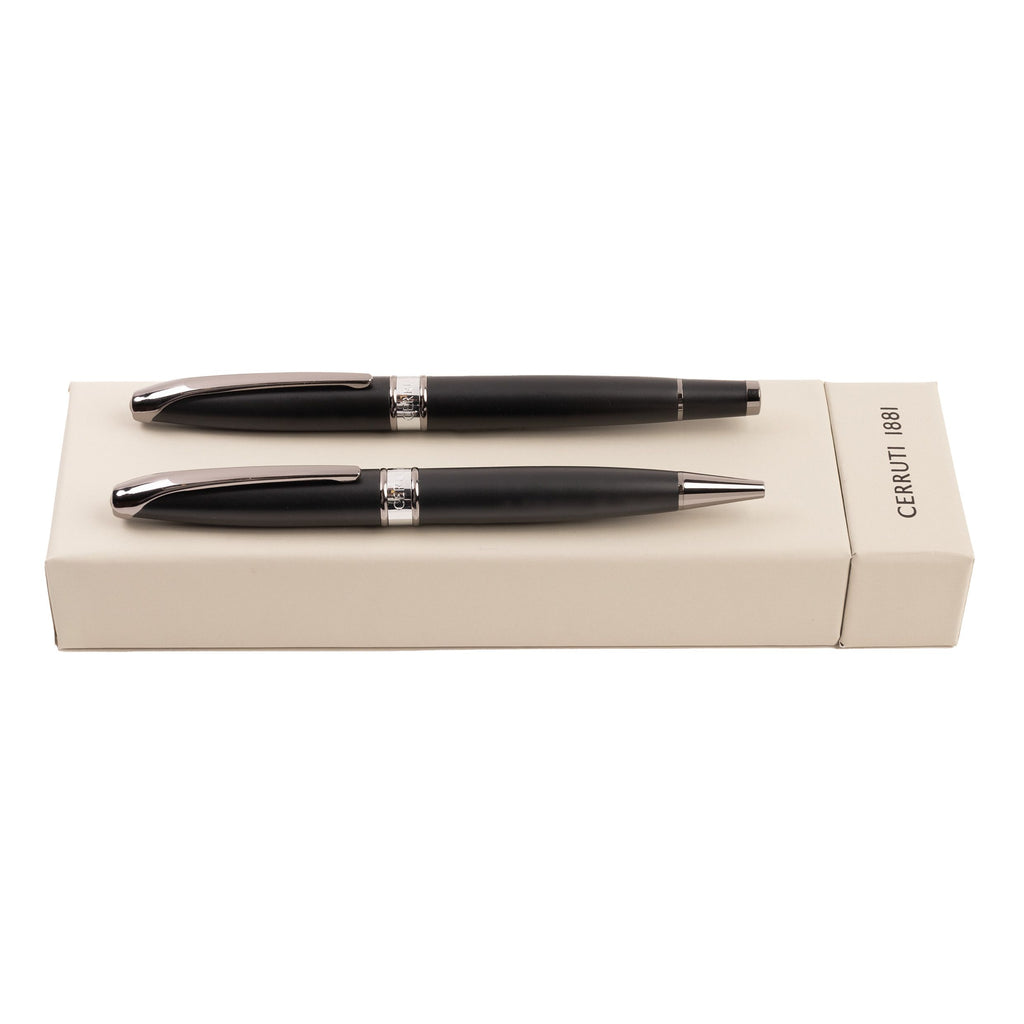  Pen set Abbey CERRUTI 1881 Matt Black Ballpoint pen & Rollerball pen