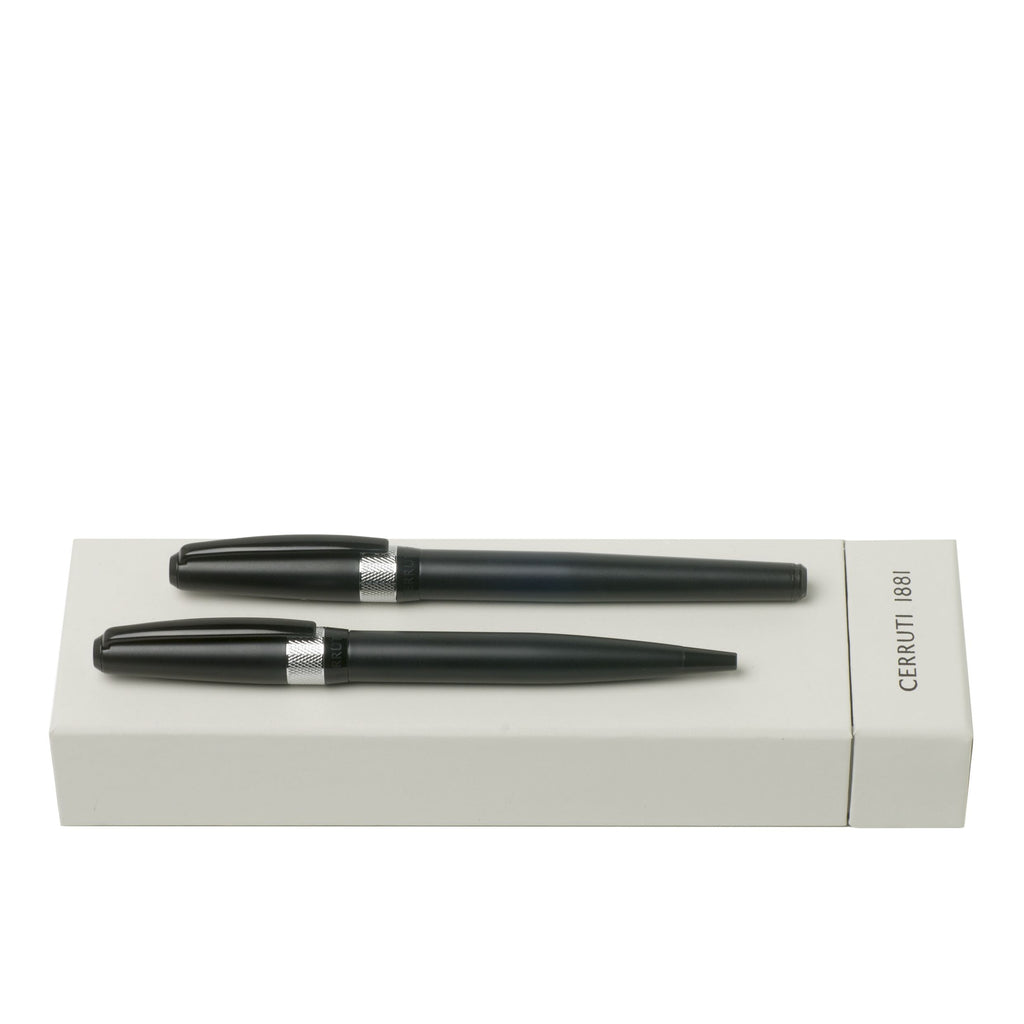  Fine pen sets CERRUTI 1881 Black Ballpoint pen & Rollerball pen Canal