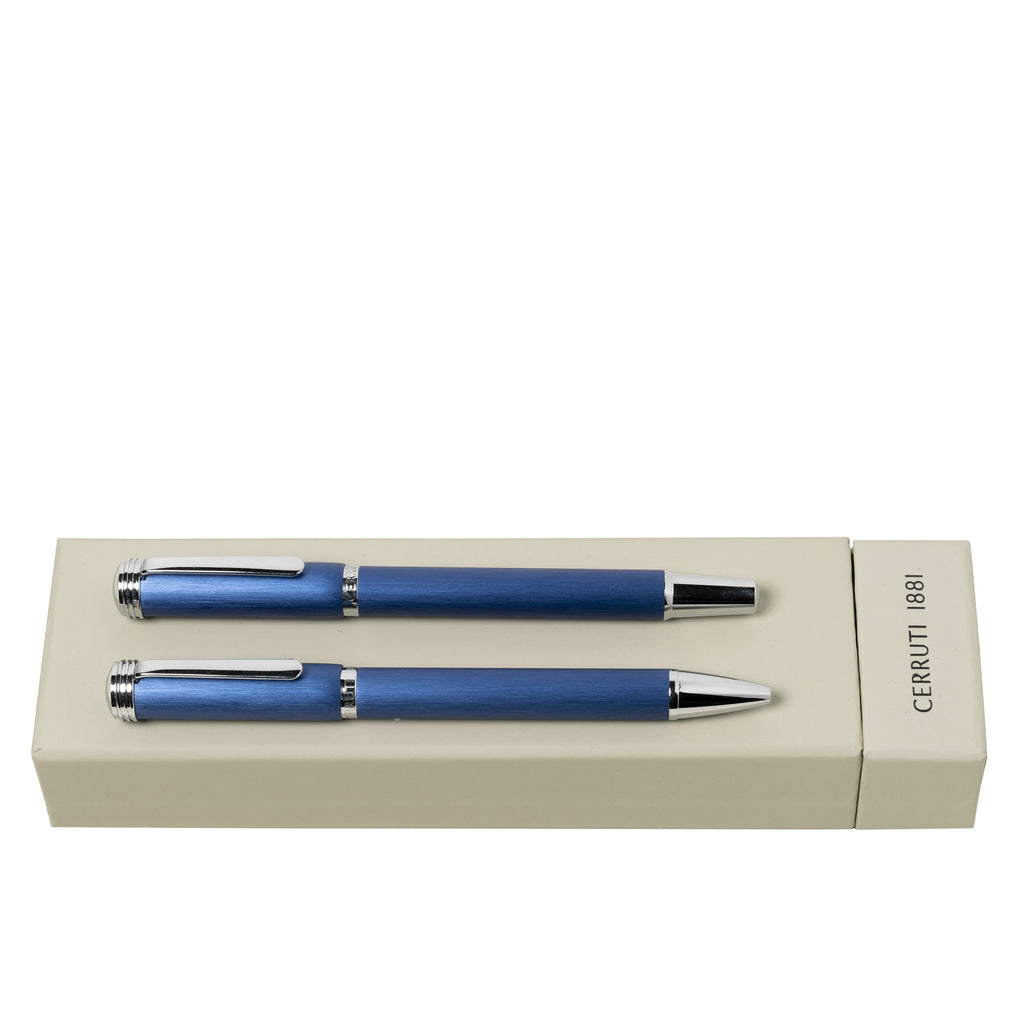  Pen set CERRUTI 1881 Bowery Blue Ballpoint pen & Rollerball pen Bowery