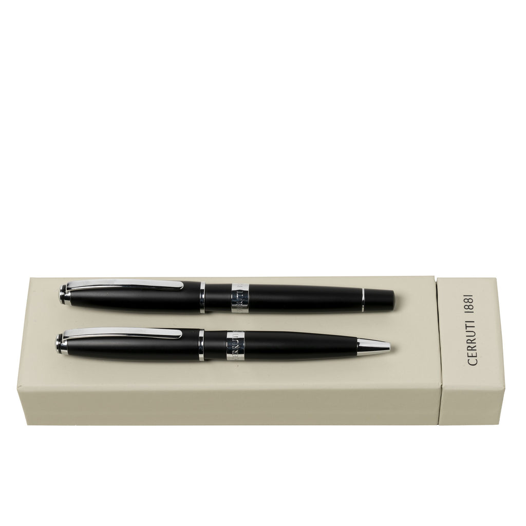 Fine pen set CERRUTI 1881 Black Ballpoint & Rollerball pen Bicolore