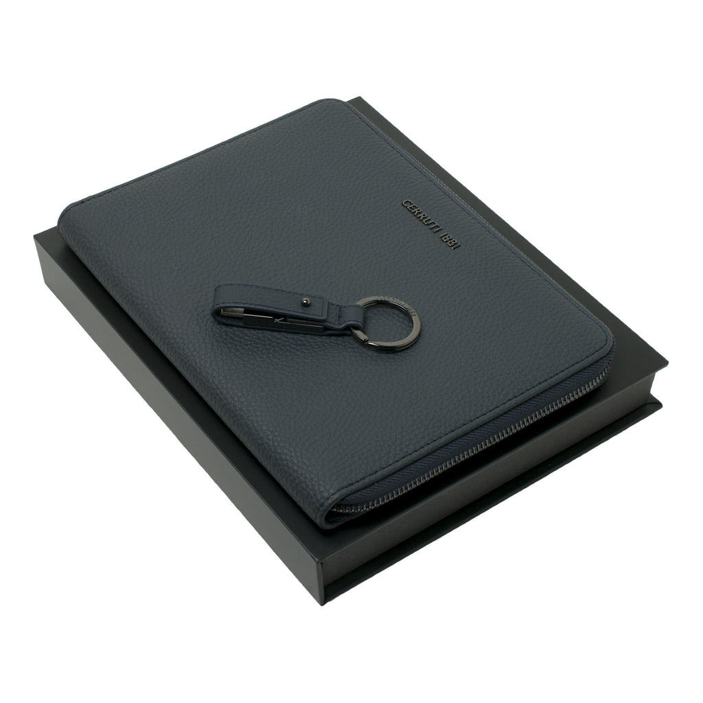  CERRUTI 1881 Set Hamilton Dark Blue | Conference folder A5 & USB stick