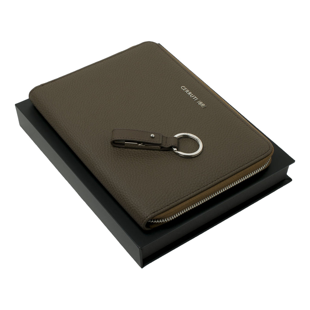   Gift set Hamilton Cerruti 1881 taupe A5 Conference folder & USB stick 