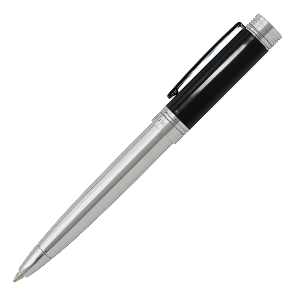  CERRUTI 1881 Black Zoom Classic Ballpoint pen with laser logo on ring