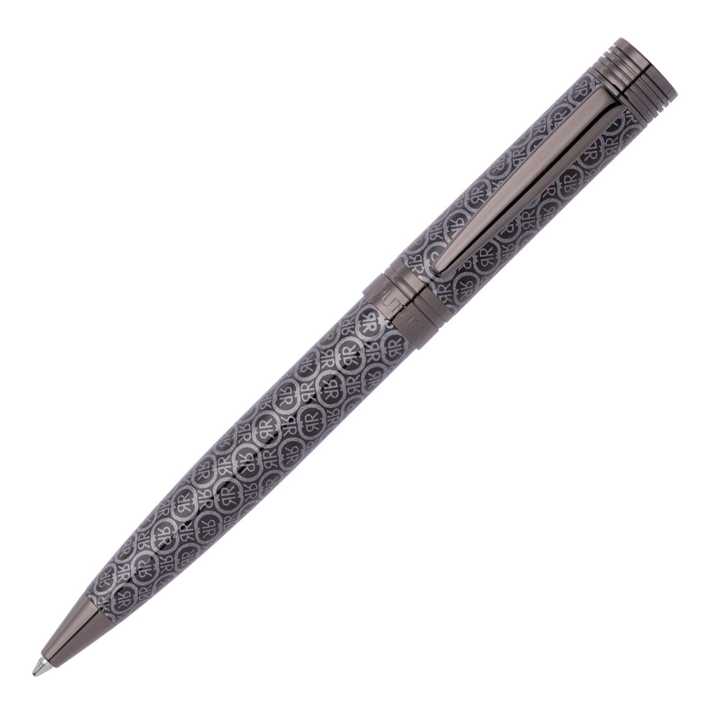   Men's elegant monogram pens Cerruti 1881 Grey Ballpoint pen Logomania 